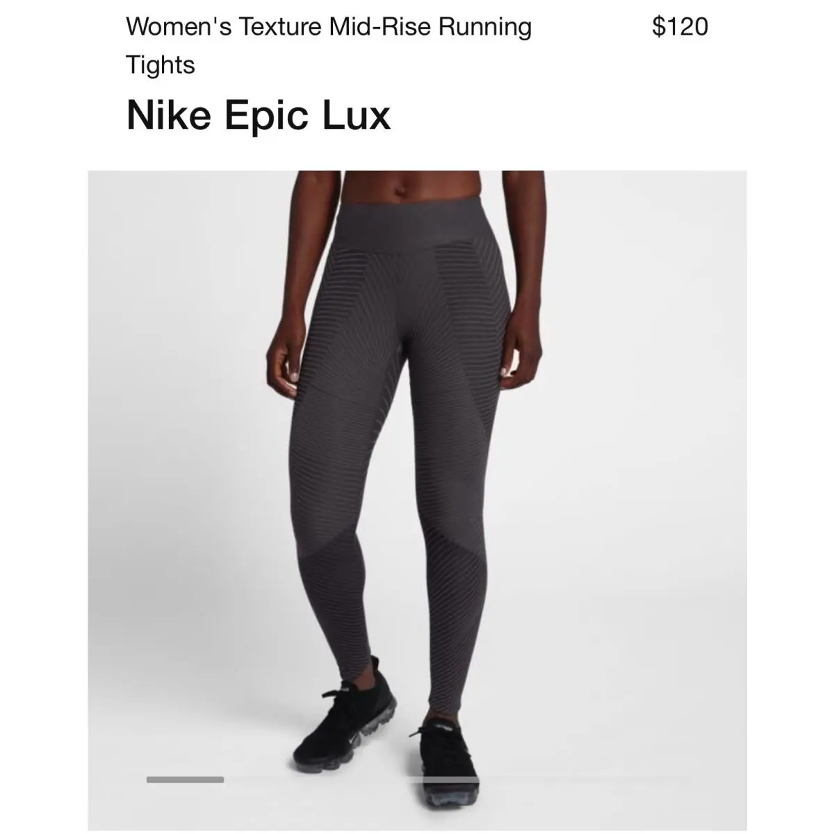 Women`s Texture Mid-rise Running Tights Training Nike Epic Lux AA3262