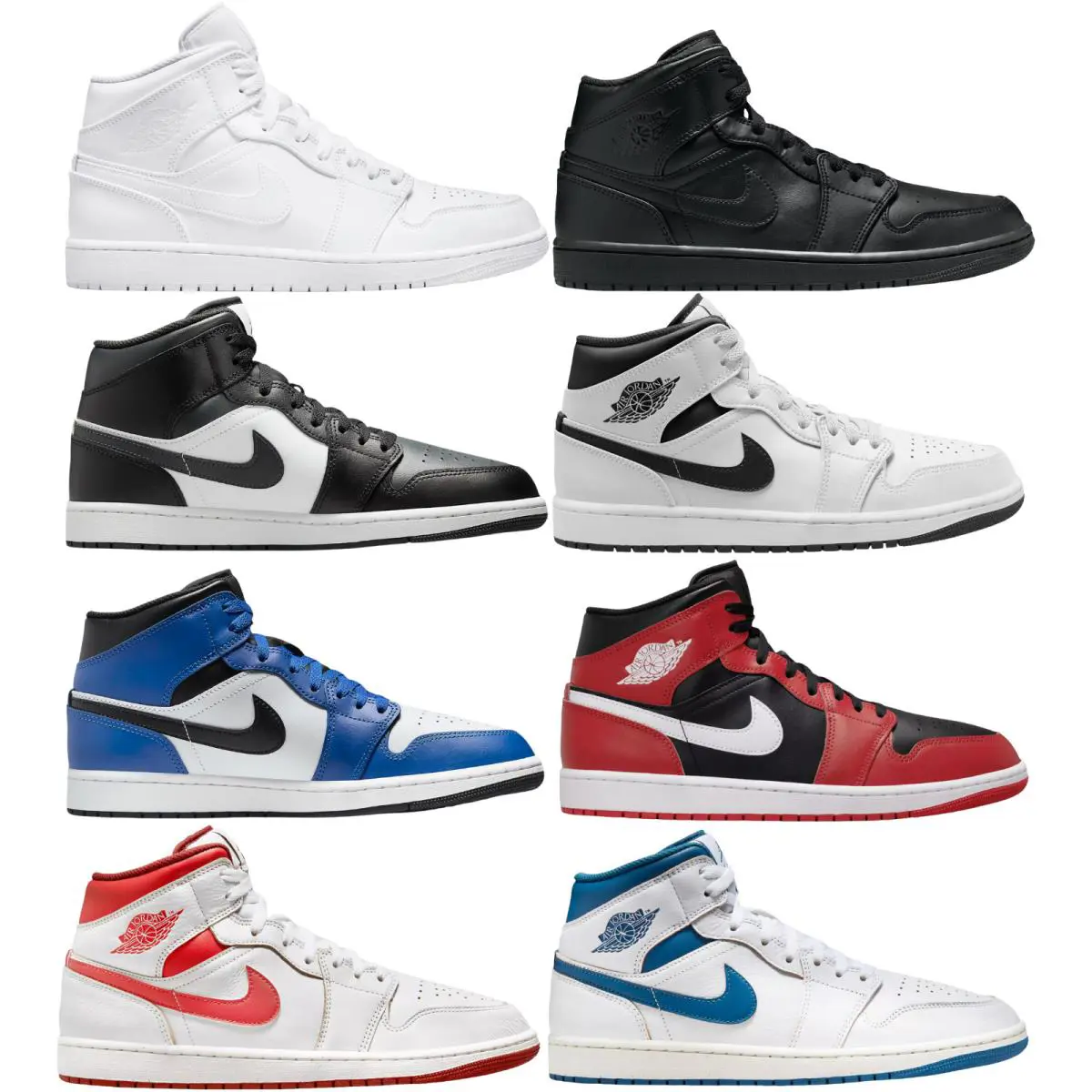 Nike shoes - Nike Air Jordan 1 Mid Retro - White/White/White 19