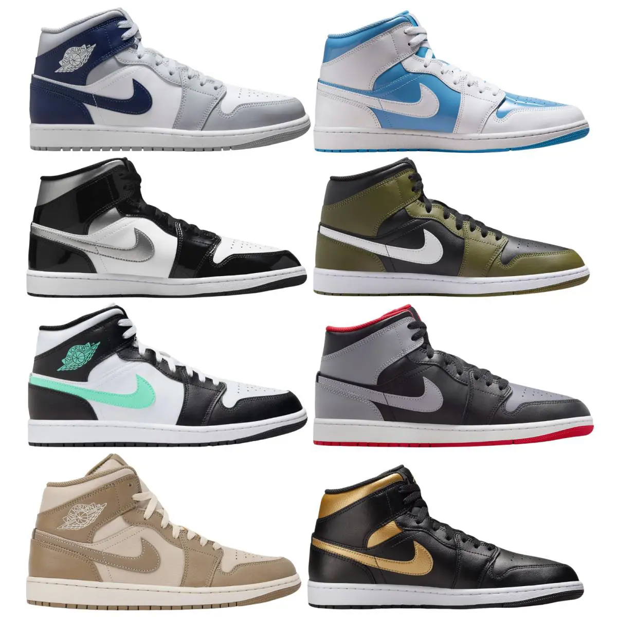 Nike shoes - Nike Air Jordan 1 Mid Retro - White/White/White 20