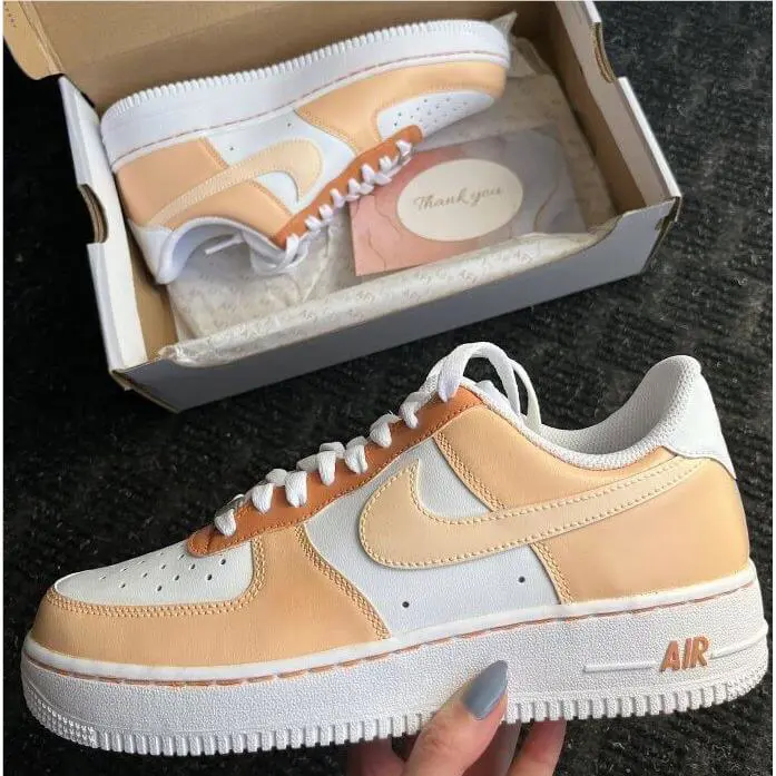 Orange `dreamsicles` Tones Nike Air Force 1 Custom Shoes White Mens Womens Kids