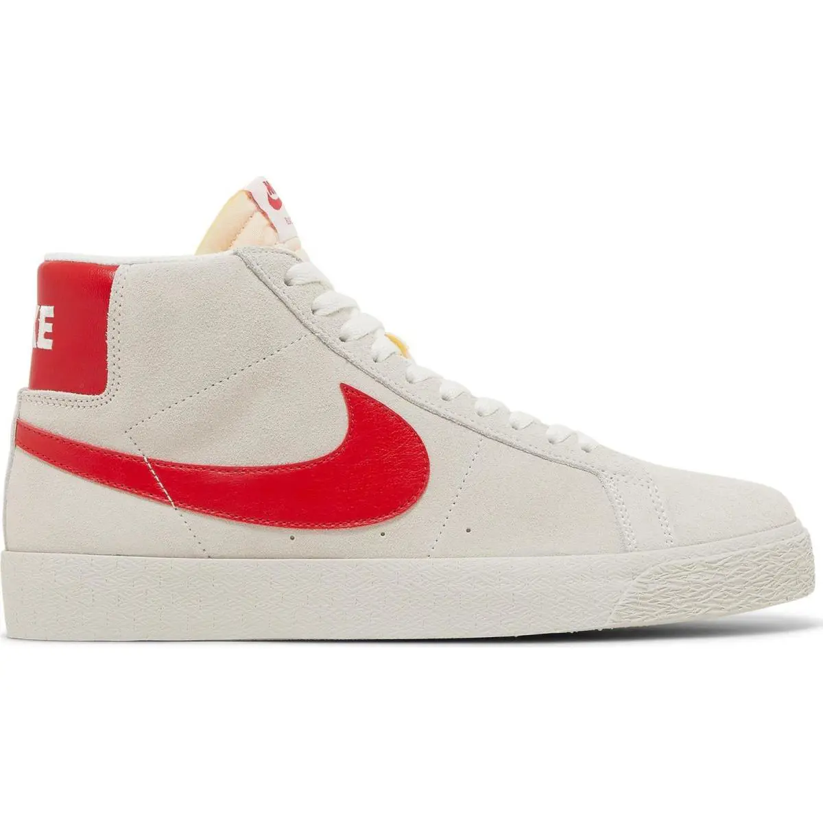 864349-109 Mens Nike SB Blazer Mid `summit White University Red` - Summit White/University Red