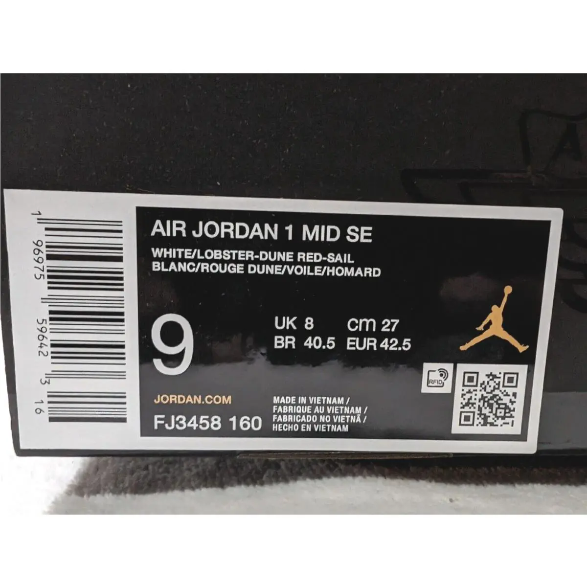 Nike shoes - Air Jordan 1 Mid SE - FJ3458-160 - White/Dune Red/Sail 20