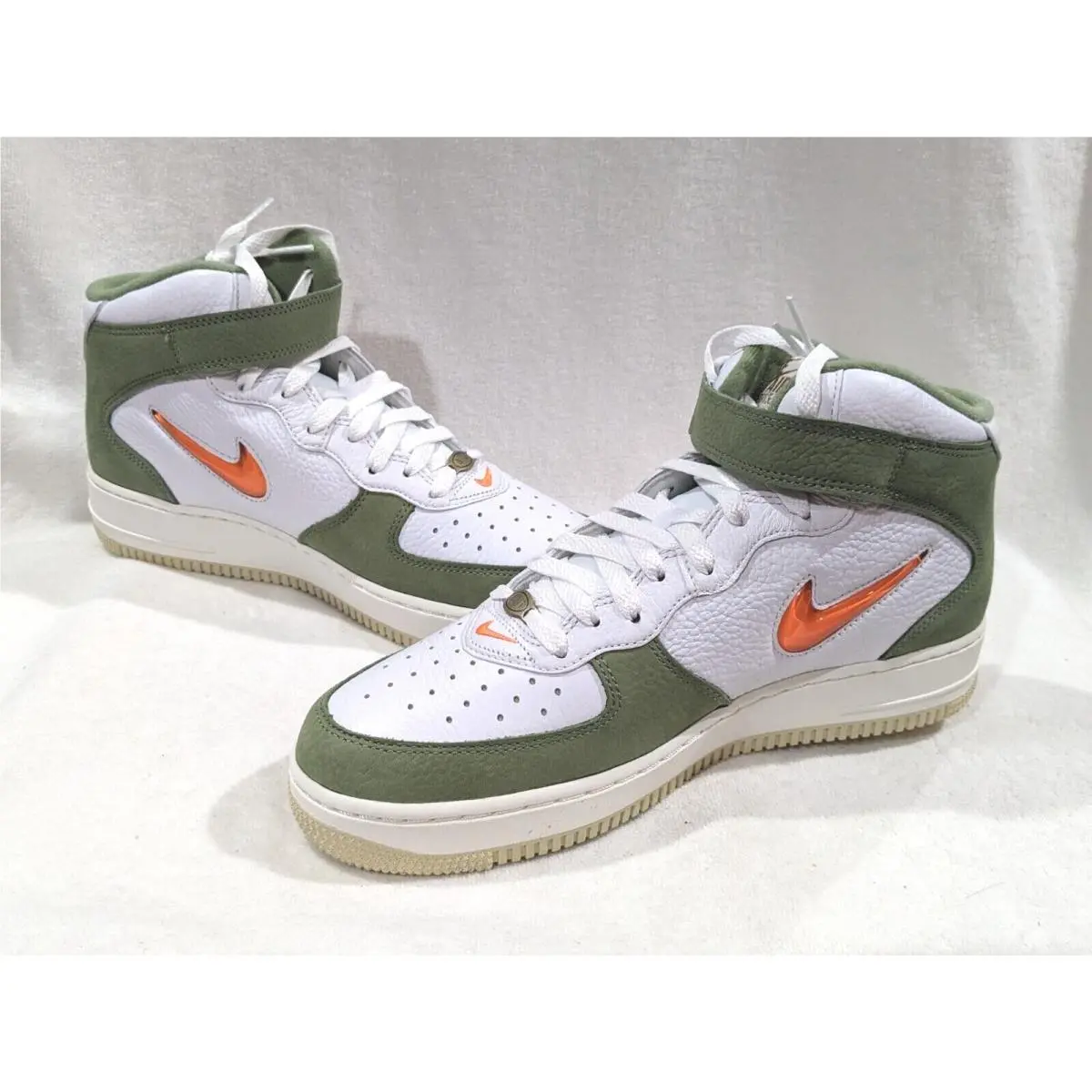 Nike Air Force 1 Mid QS White/orange/gr AF1 Men`s Sneakers-sz 11.5 NB DQ3505-100