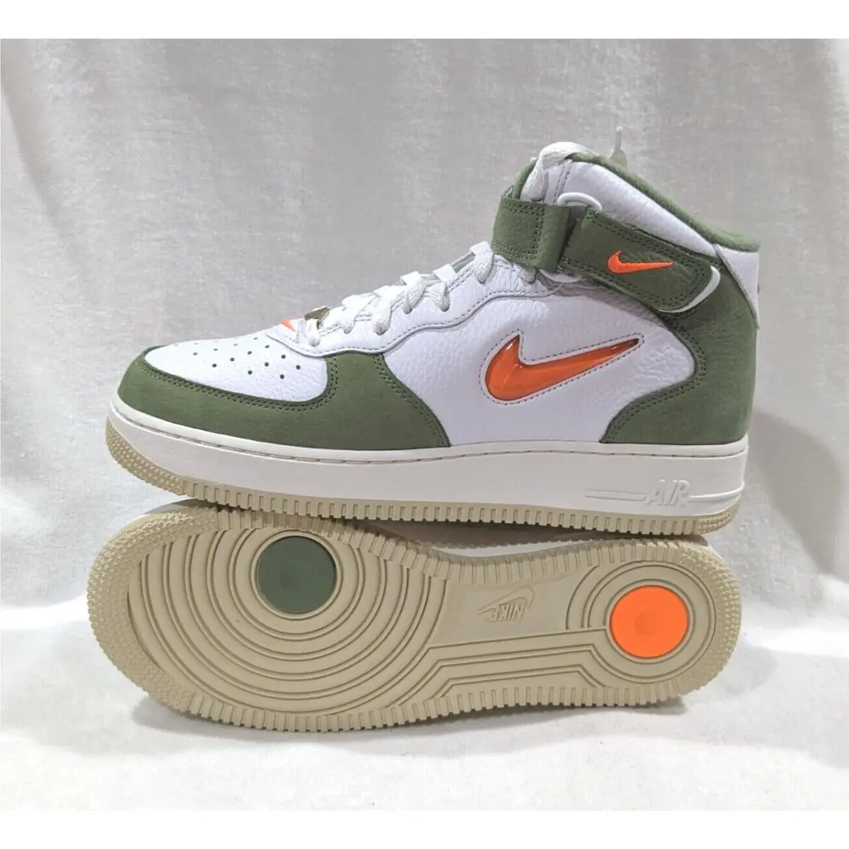 Nike shoes - Nike Air Force 1 Mid QS - DQ3505-100 - White/Orange/Green 0