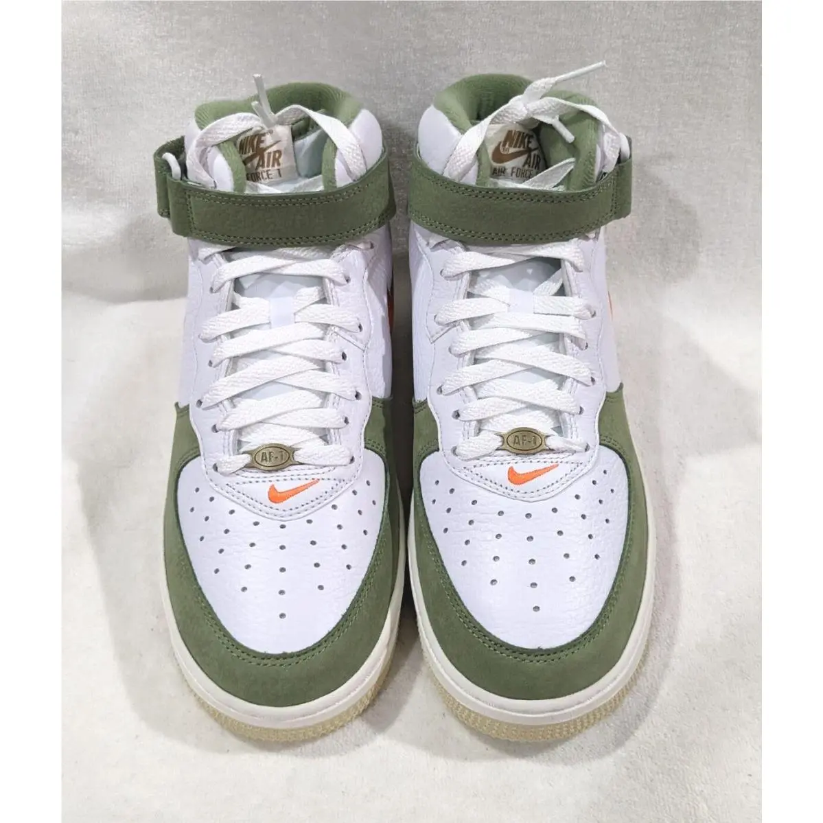 Nike shoes - Nike Air Force 1 Mid QS - DQ3505-100 - White/Orange/Green 1