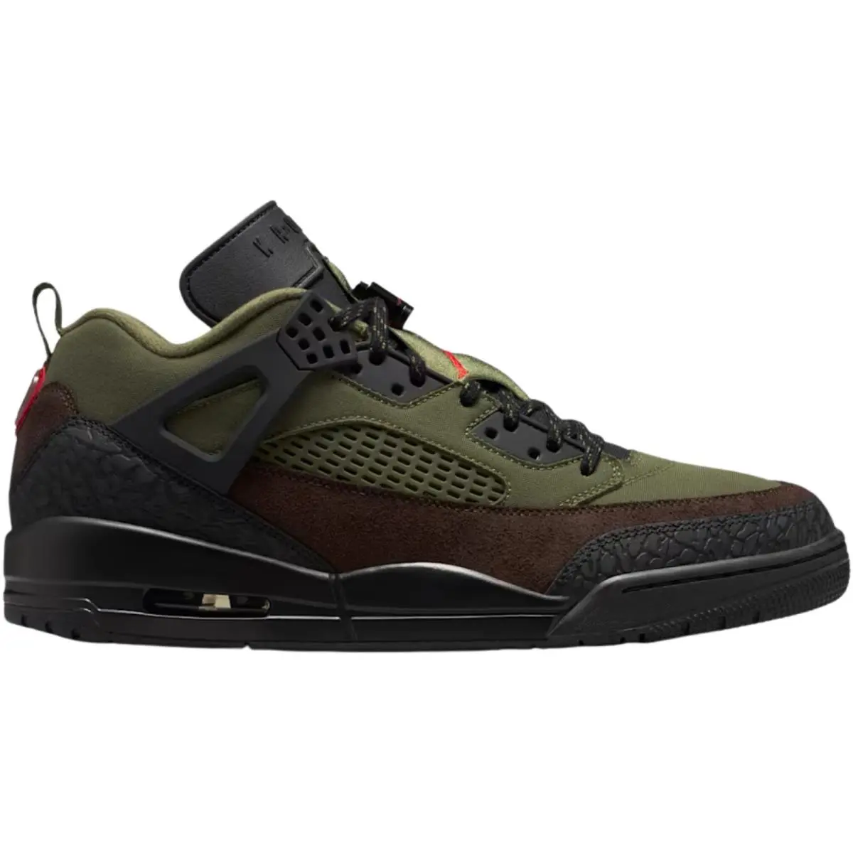 Air Jordan Spizike Low Men Sneaker Shoe US Size 7-14 Colors Medium Olive/Black/Baroque Brown/University Red by Nike