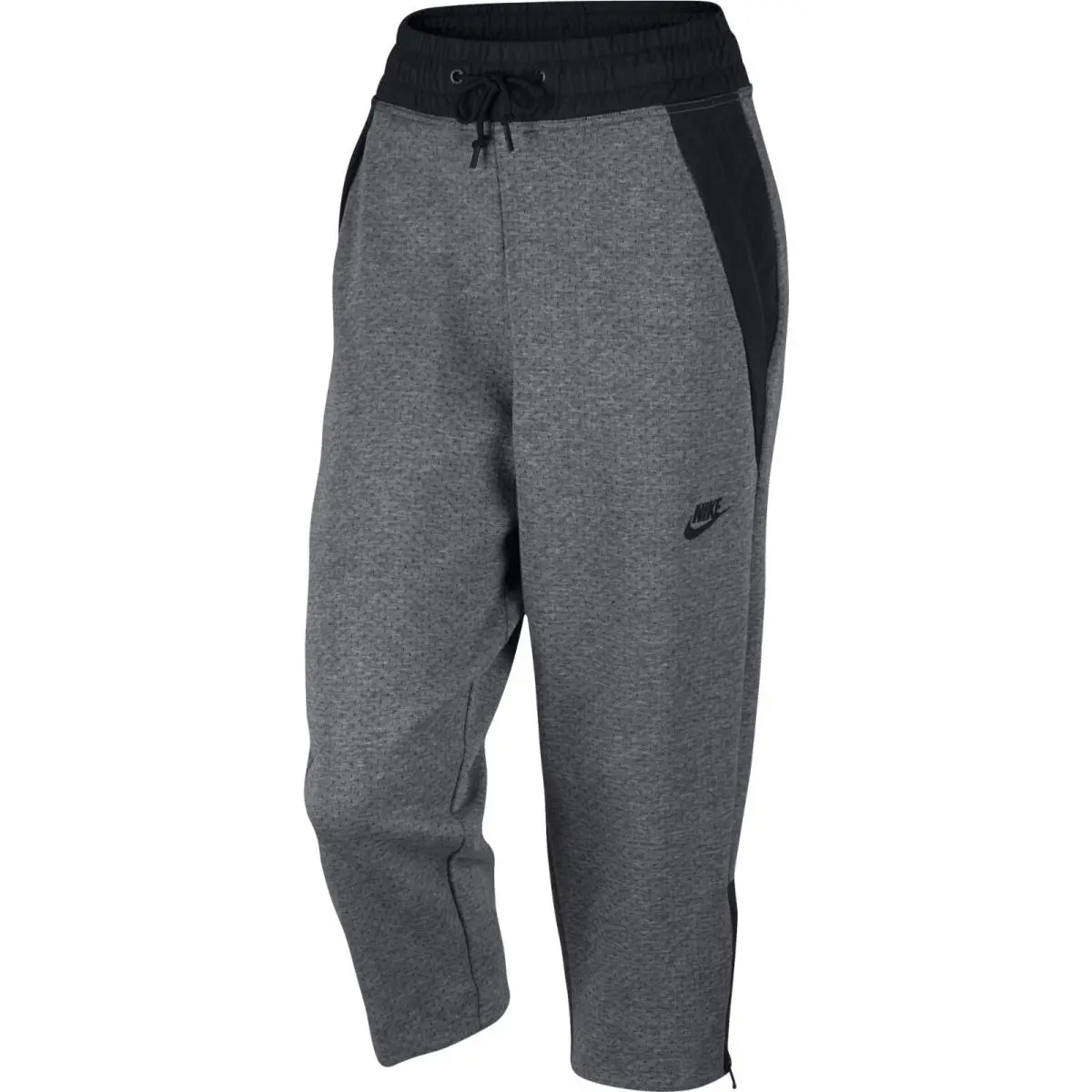 Nike Sportswear Tech Fleece Women`s Crop Pants Carbon Heather-black - Carbon Heather-Black