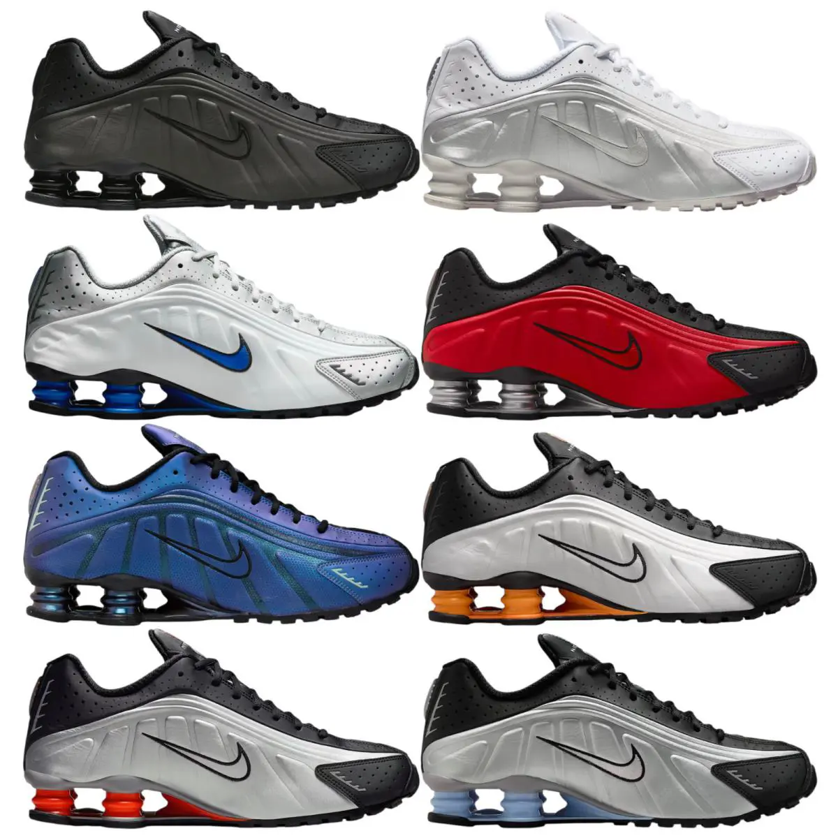 Nike shoes - Nike Shox R4 - Shox - Black/Black/Bright Crimson/Black 54