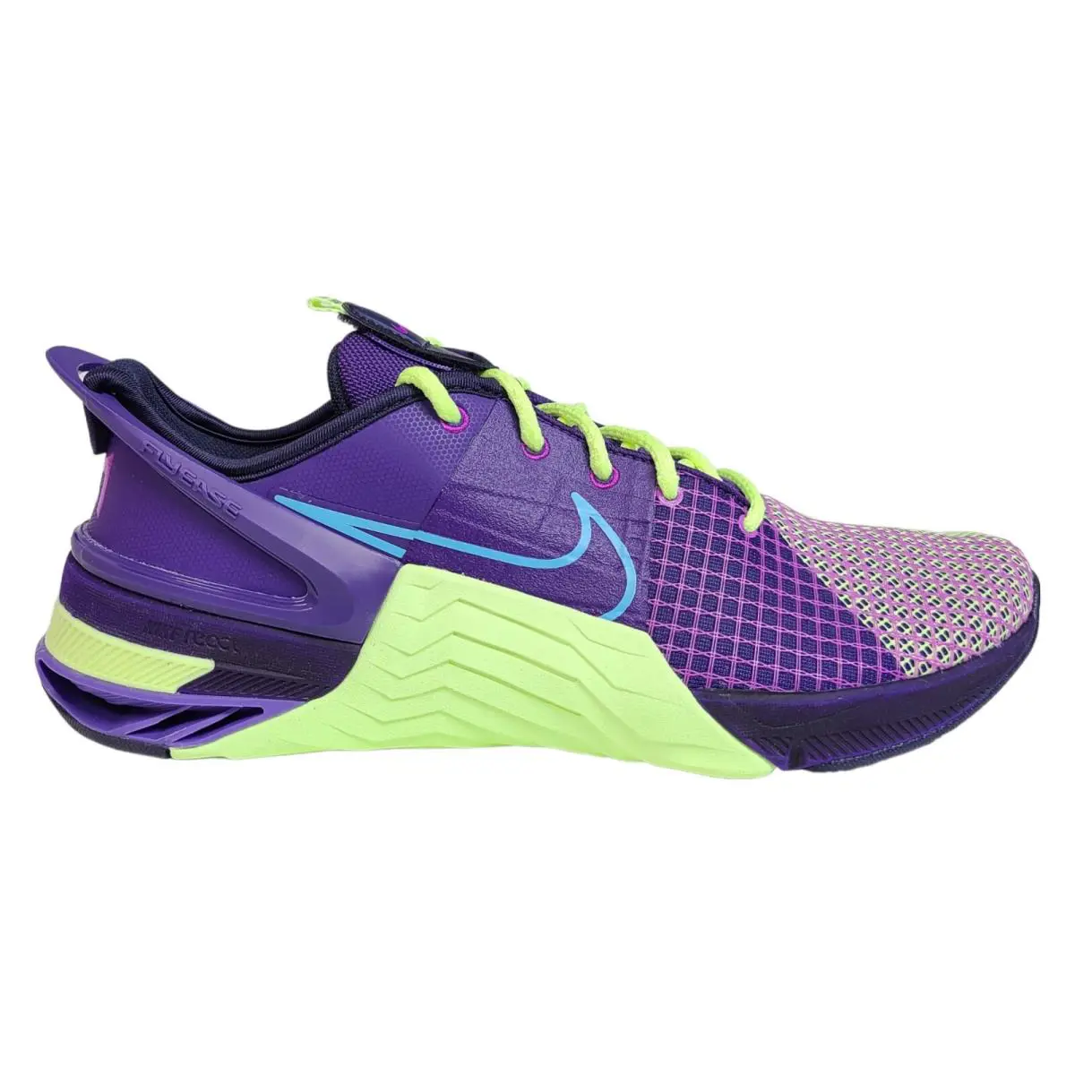 Nike Mens 9 10 Metcon 8 Flyease Amp Training Gym Shoes Purple Green FD0457-500 - Purple