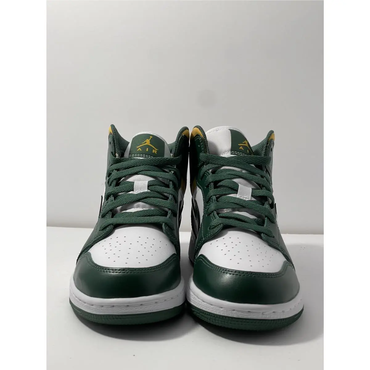Nike shoes - Air Jordan 1 Mid GS - 554725-371 - Noble Green Pollen White 1