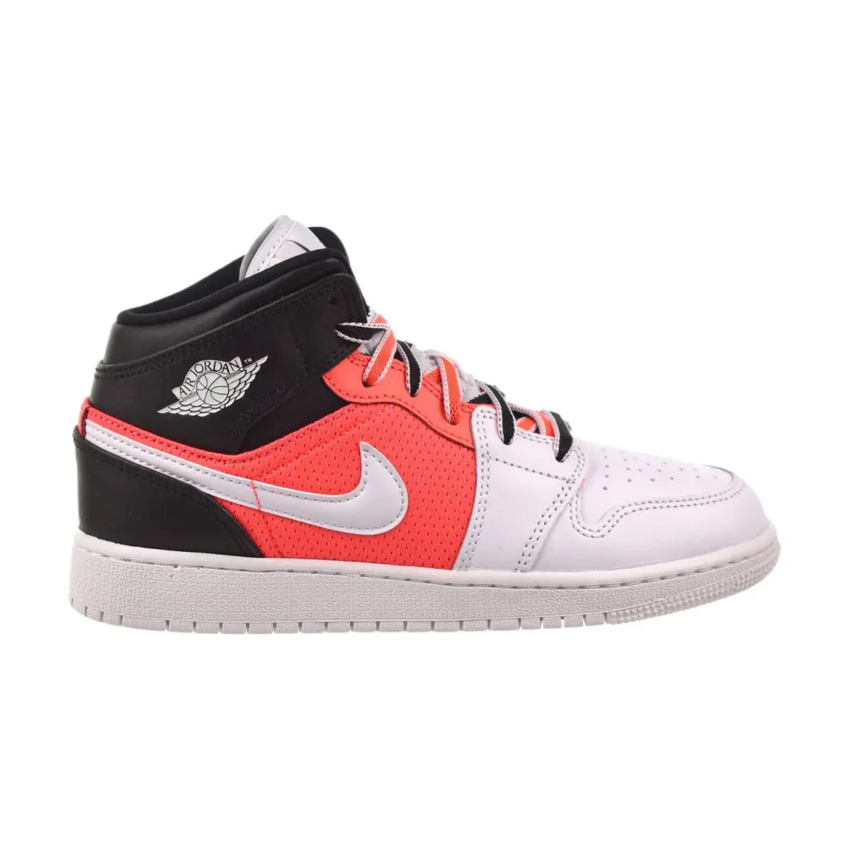 Air Jordan 1 Mid GS Big Kids` Shoes White-black-infrared FB4417-016 - White-Black-Infrared