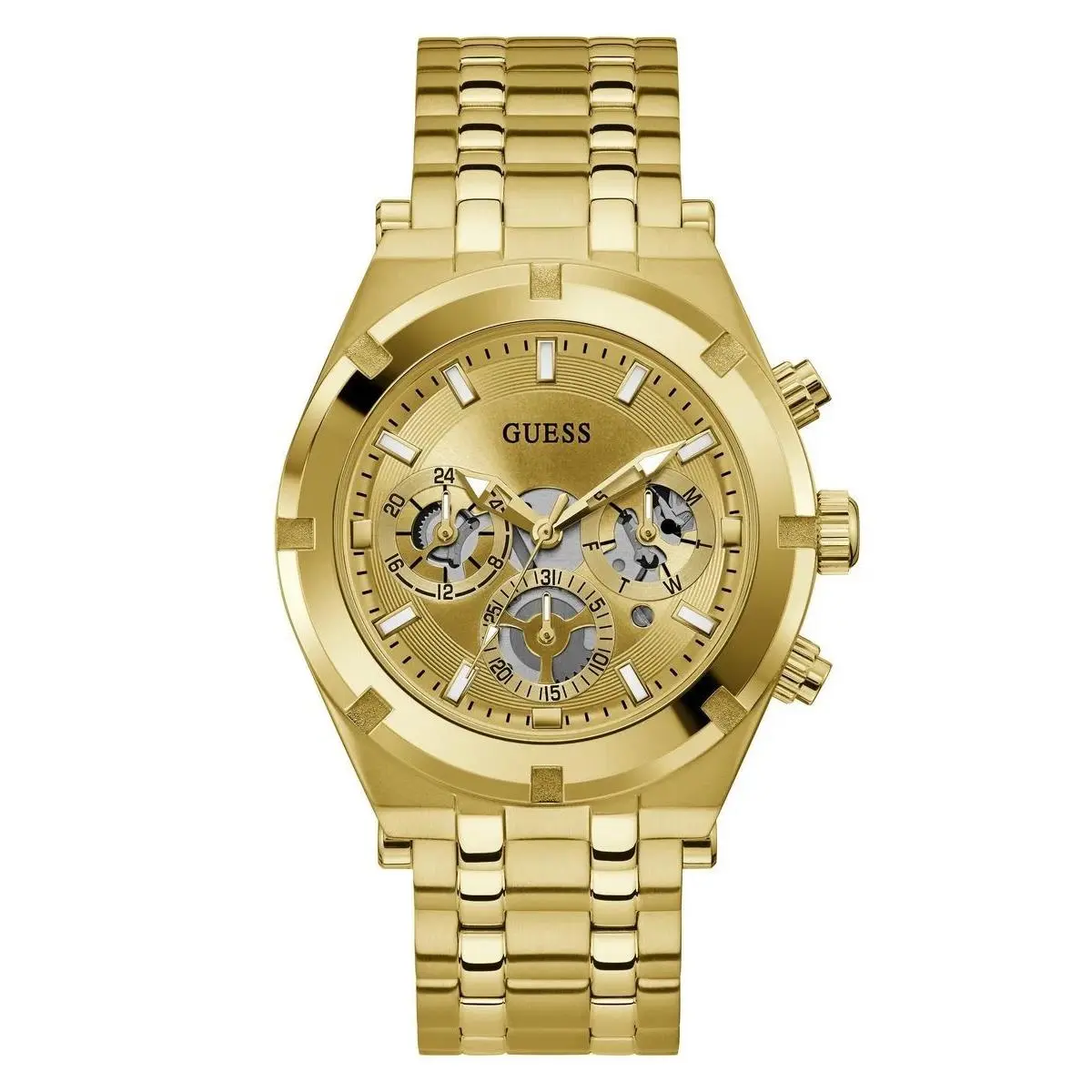 Guess Men`s Continental Multi-function Gold Tone Quartz Watch - GW0260G4