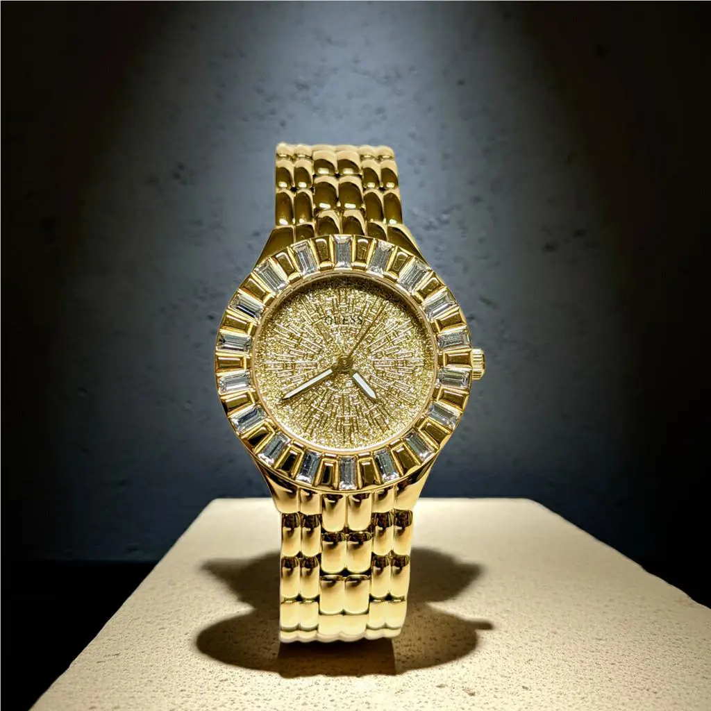 Guess Womens Watch Firework 35mm GW0602L2 Gold-tone Crystals