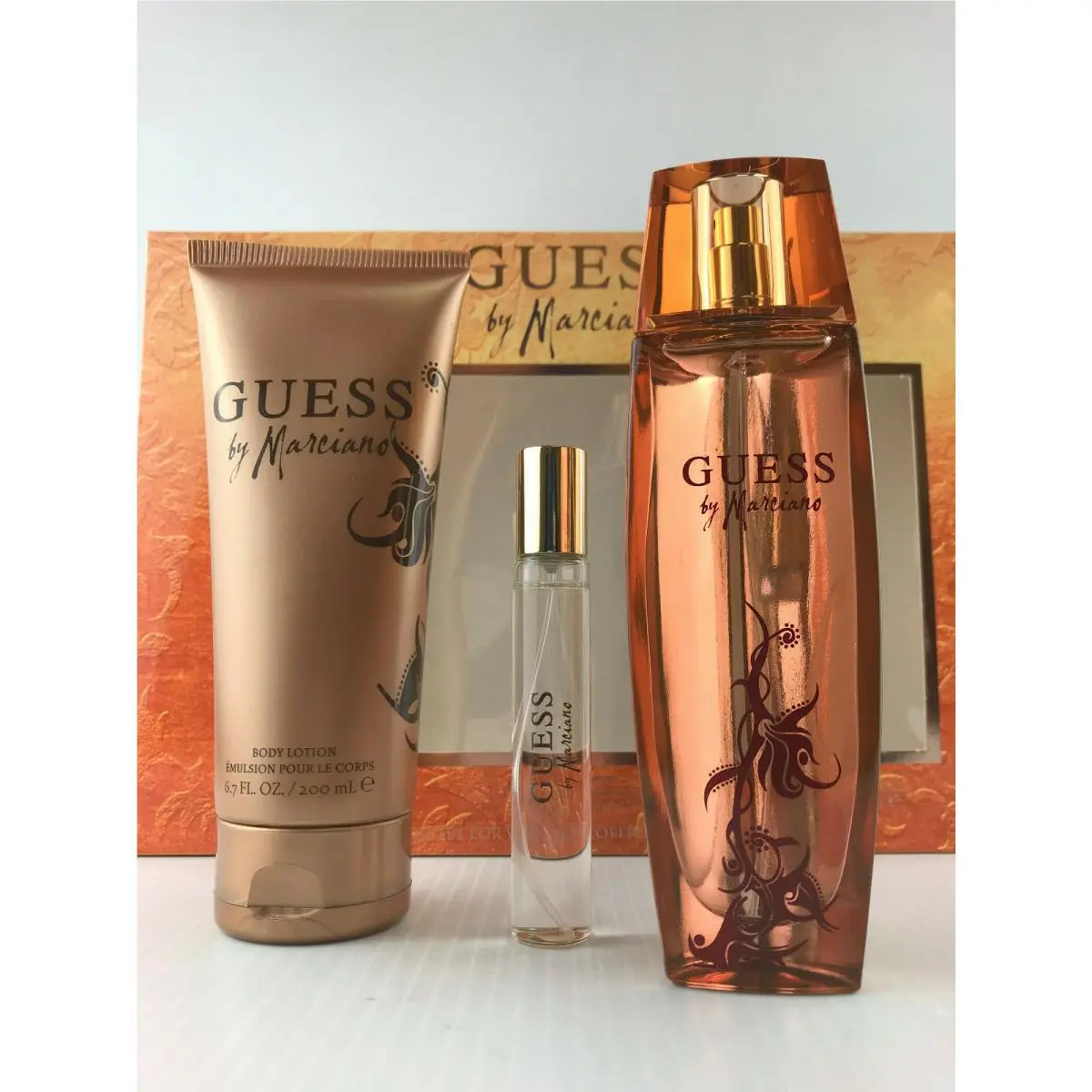 Guess Marciano Women 3pc Set Perfume Edt Spray 2.5 oz Body Lotion 6.7 Mini Spray
