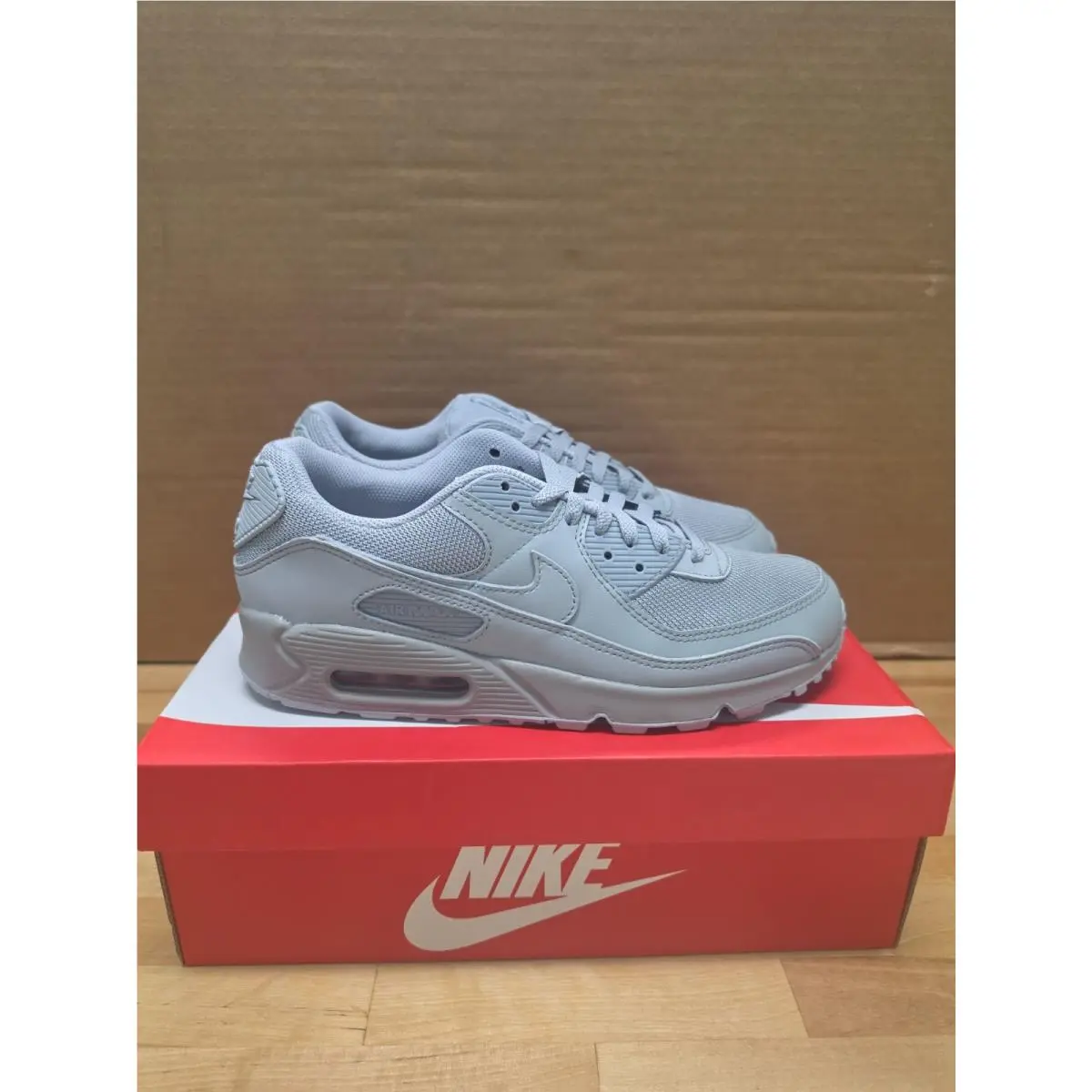 Nike Air Max 90 Triple Wolf Grey Running Shoes Mens Size 9.5