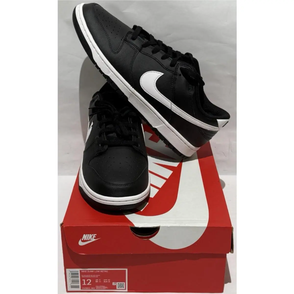 Nike Dunk Low “black Panda” 2.0 Black White DV0831-002 Men`s Size 12