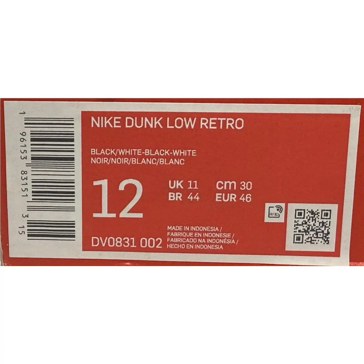 Nike shoes - Dunk Low Retro (Black Panda) - DV0831-002 - Black (UPC: 196153831513) 6