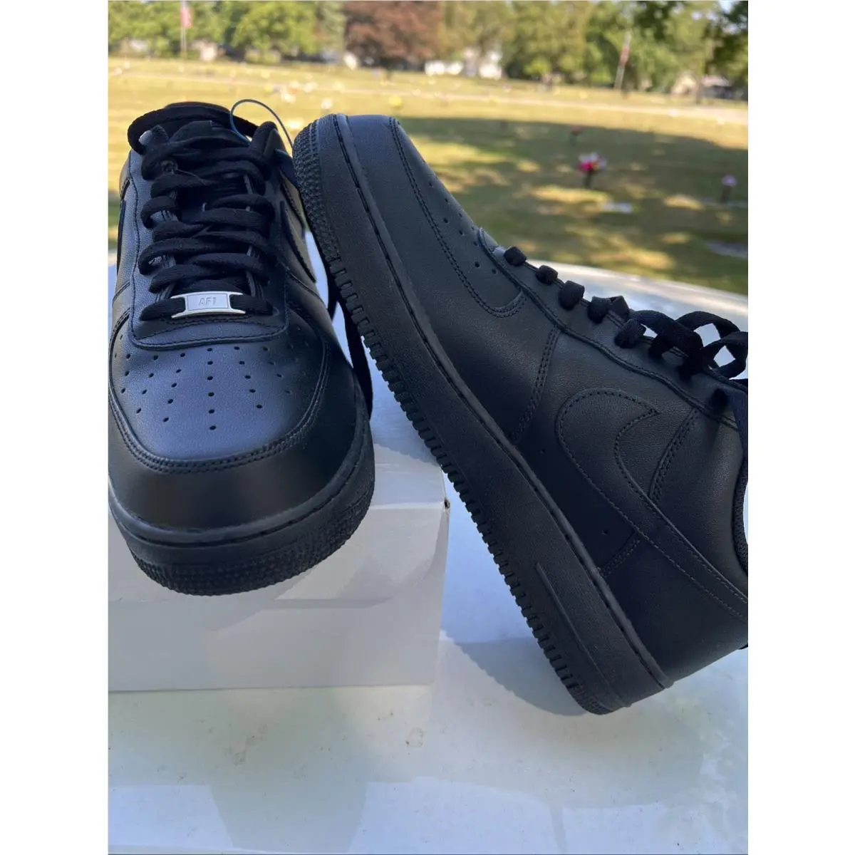 Nike Air Force 1 Low `07 Triple Black Mens CW2288-001 Size 13 - Black