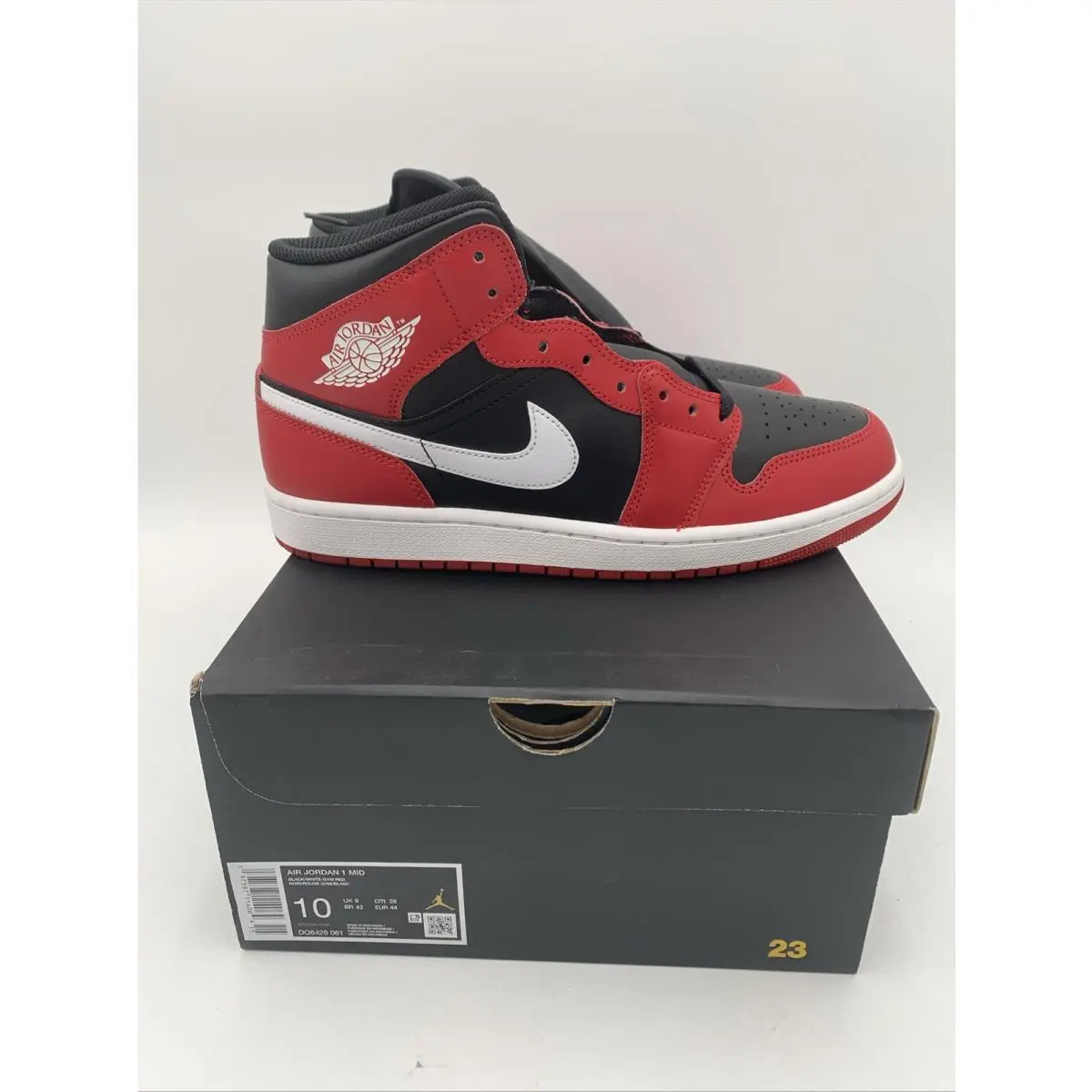Nike Air Jordan 1 Mid Shoes Black Gym Red White DQ8426-061 Men`s Sizes