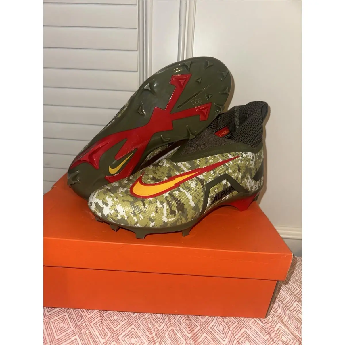 Nike Alpha Menace Elite 3 Travis Kelce Chiefs Camo Cleats Men Size 11 FN0113-200