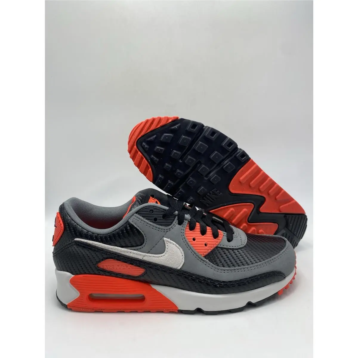 Nike Air Max 90 Prm Black Photon Dust Grey HM9432 001 Men`s Sz 8.5/Wmns 10 - Black/Photon Dust-Cool Grey