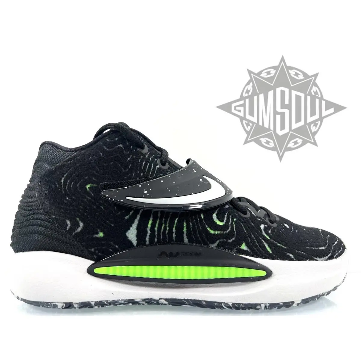 Nike KD14 KD 14 Black Grey Fog Line Glow White CW3935 005 sz 9