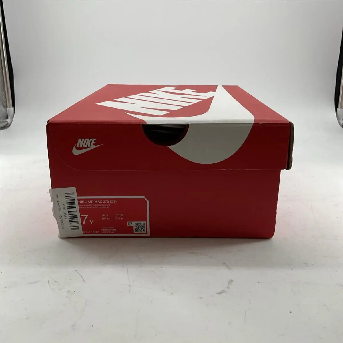 Size 7Y - Nike Air Max 270 Black/white-evergreen Aura B526