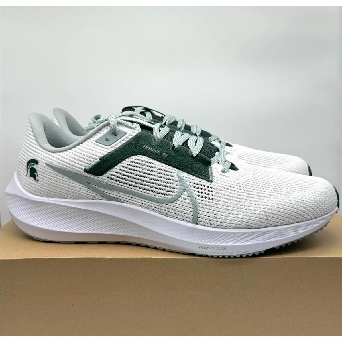 Nike Michigan State Mens Zoom Pegasus 40 Shoes Sz 14 DZ5999-100 Msu