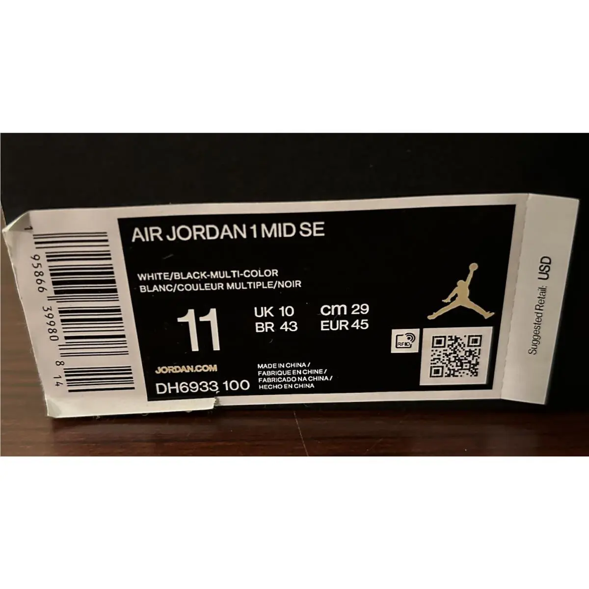 Nike shoes - Jordan Air Jordan 1 Mid - DH6933-100 - WHITE & BLACK 2