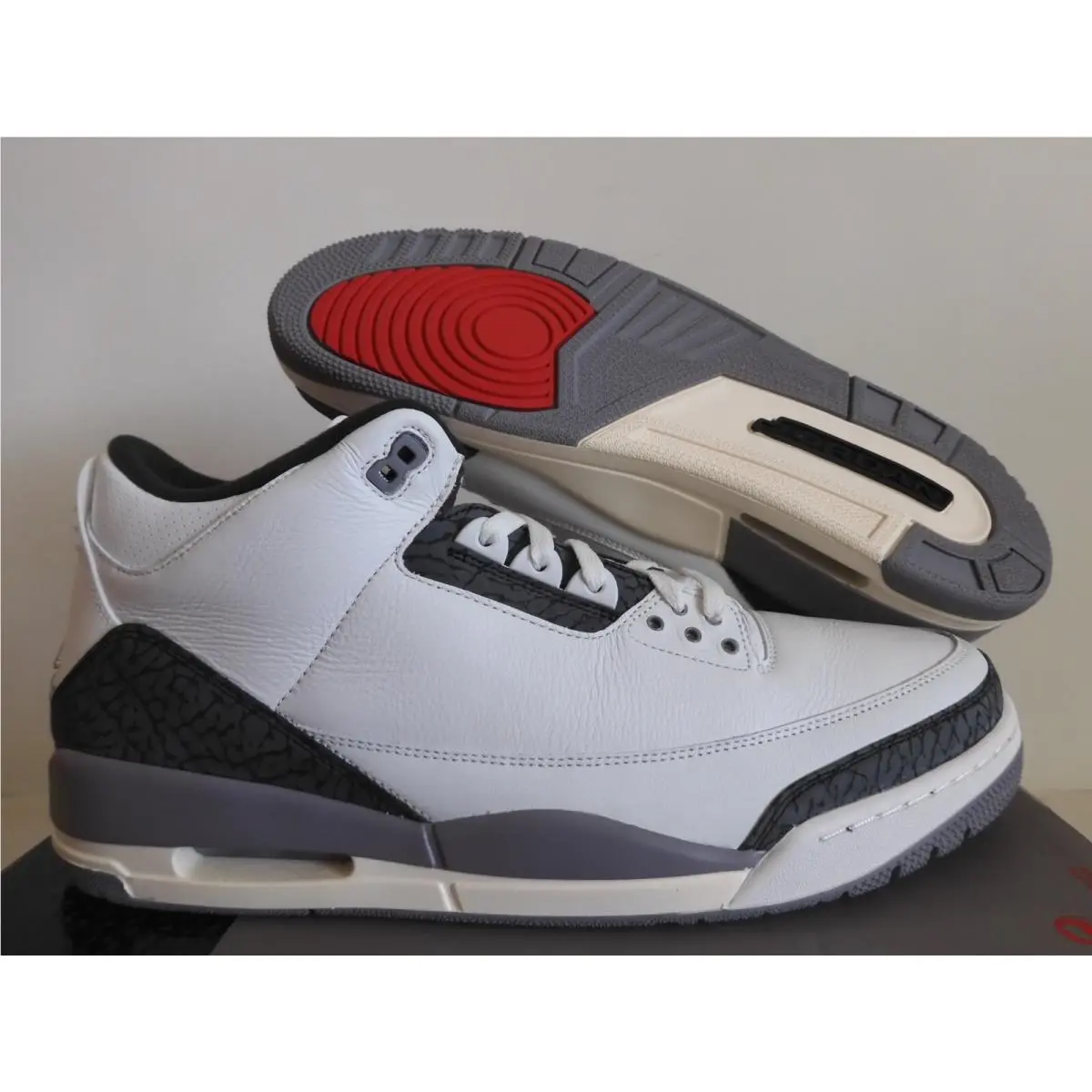Nike Air Jordan 3 Retro Summit White-fire Red Sz 17 CT8532-106