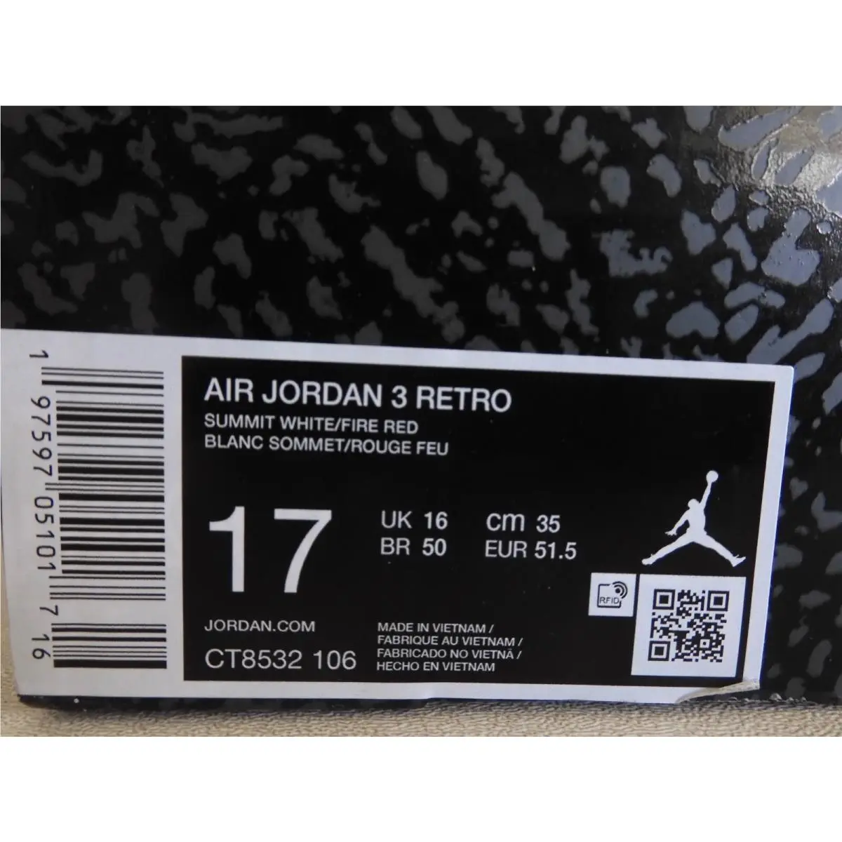 Nike shoes - Air Jordan 3 - Air - CT8532 106 - White (UPC: 197597051017) 3