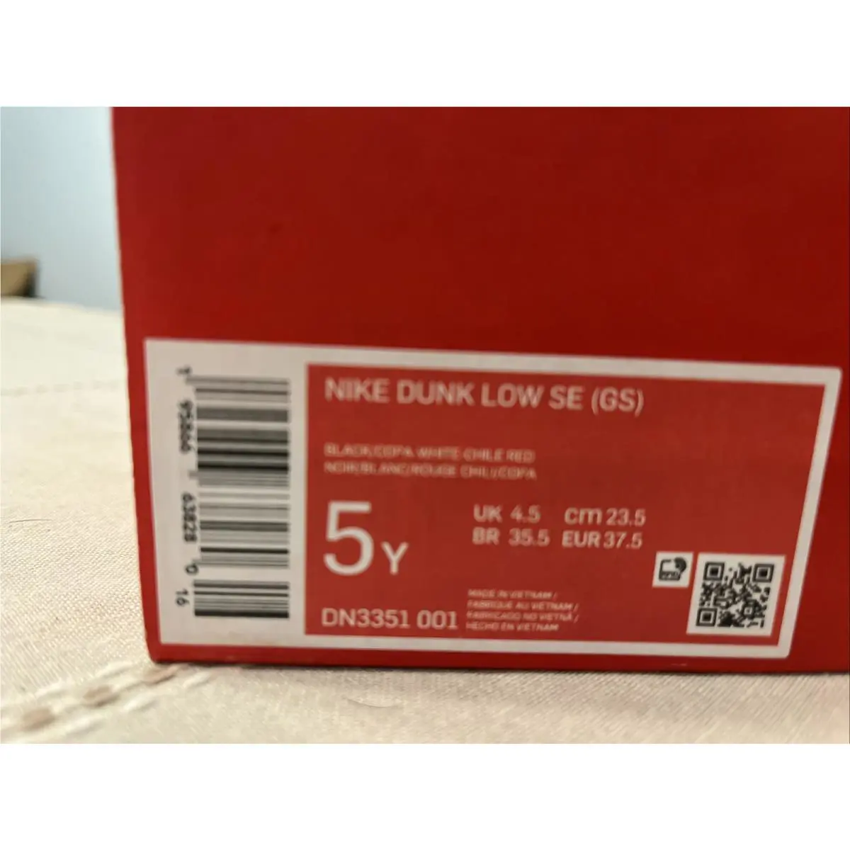 Nike shoes - Nike Dunk Low SE GS - DN3351-001 - Black/Copa-White Chile red 12