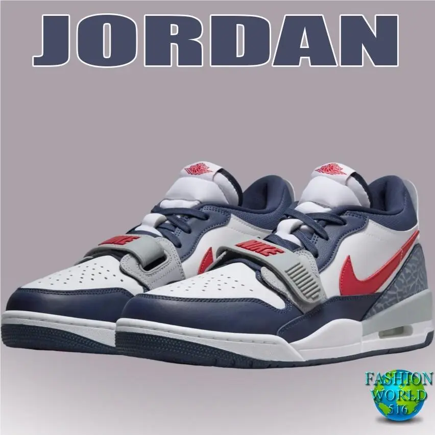 Nike Air Jordan Legacy 312 Low Men`s Size 10 White/varsity Red/ Navy CD7069-164 - White/Varsity Red/Midnight Navy/Wolf Grey