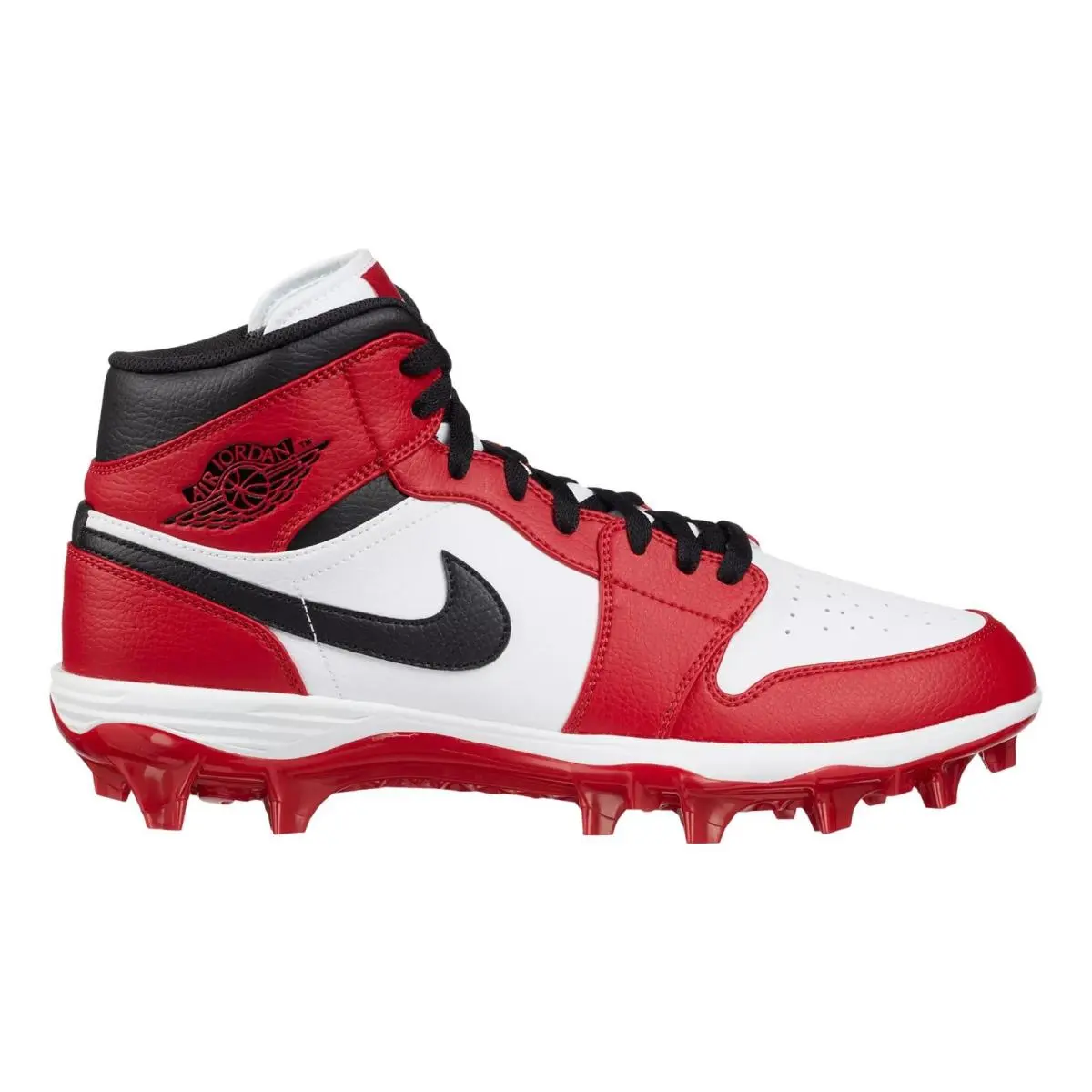 Size 9 - Nike Air Jordan 1 Mid TD Chicago Retro Football Cleats FJ6805-106 - Red/White