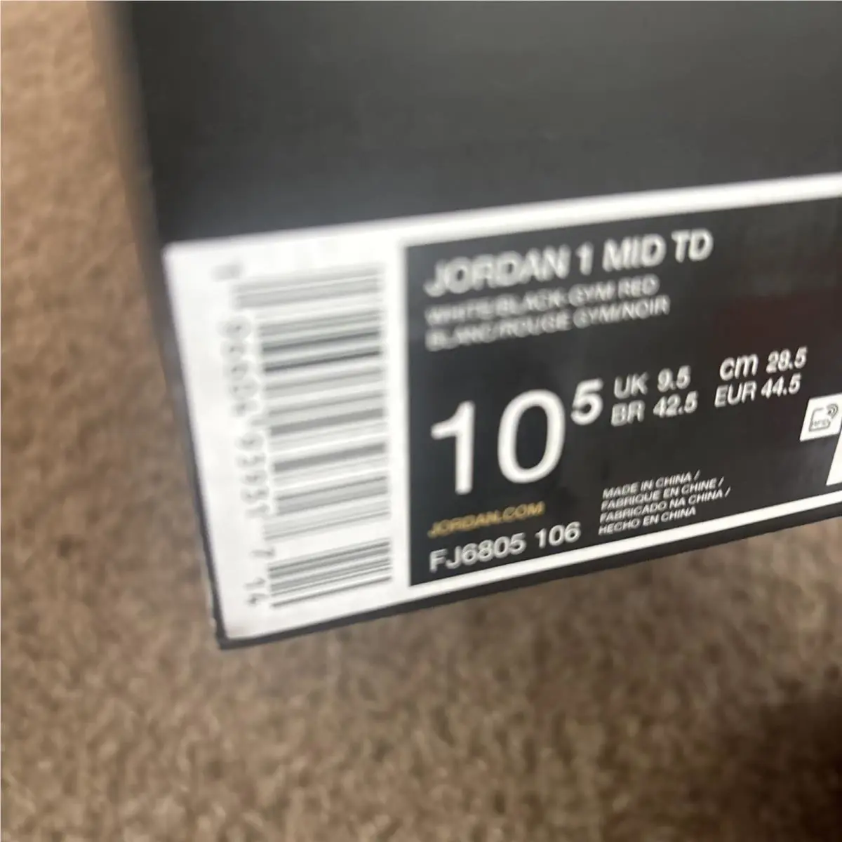Nike shoes - Jordan 1 Mid TD - Mid - FJ6805106 - Red/White (UPC: 196604939287) 9