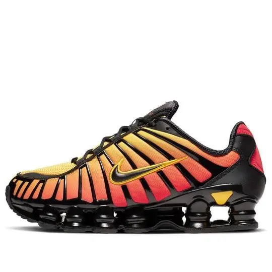 Men`s Size 10 Nike Shox TL Shoes Black Orange Red Sunrise AV3595 004 Running