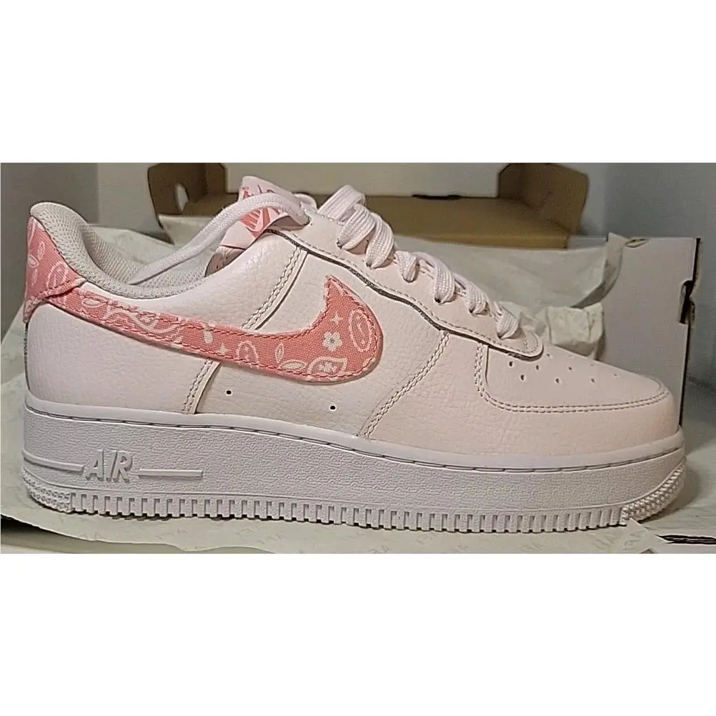 Nike Air Force 1 `07 Pearl Pink Coral Chalk Bandana Women`s 7.5 DS