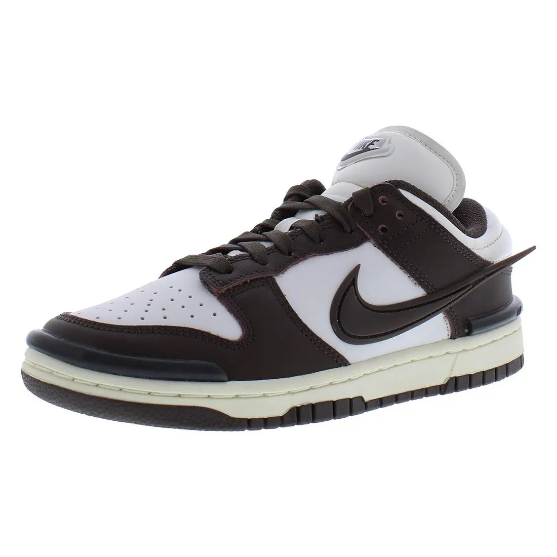 Nike Dunk Low Twist Leather Womens Shoes Size 7 Color: Phantom/baroque Brown - Brown, Main: Brown