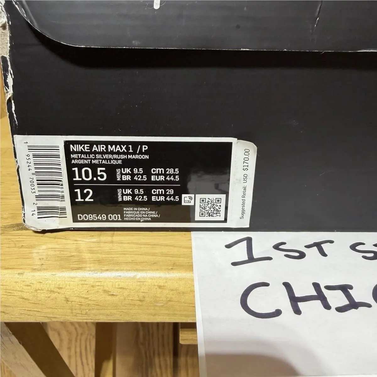 Nike shoes - Nike Air Max 1 - Air Max - DO9549-001 - Maroon 6
