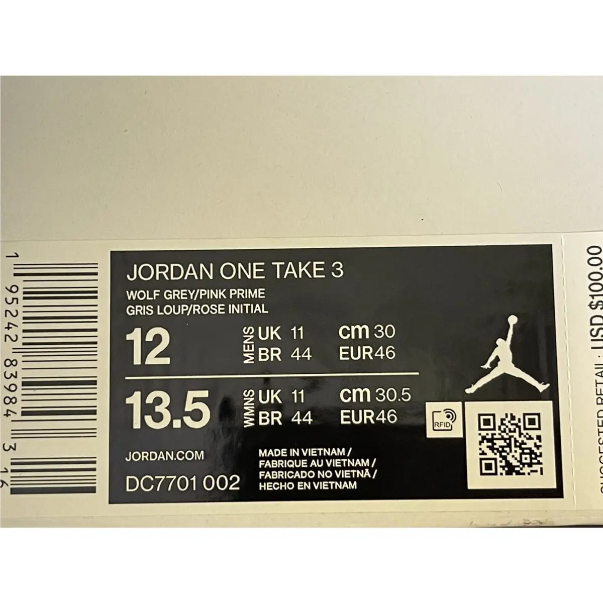 Nike shoes - Air Jordan One Take 3 - DC7701-002 - Gray (UPC: 0195242839836) 5