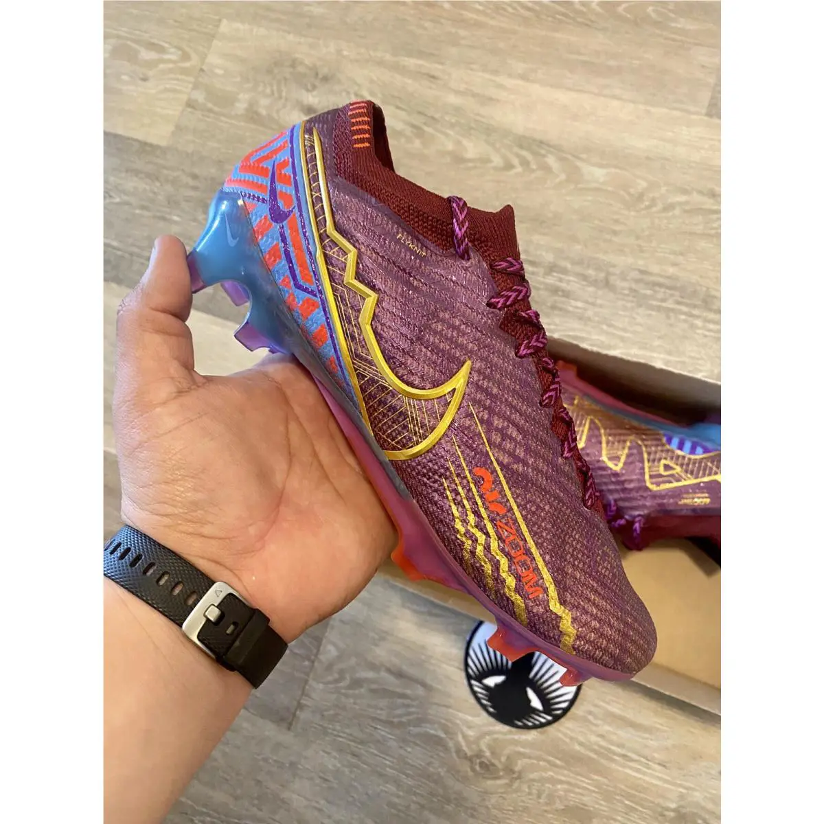 Nike shoes - Nike Zoom Mercurial Vapor 15 Elite FG - DR9996-694 - Dark Beetroot/University Blue/Vivid Purple/Metallic Vivid Gold (UPC: 196149229034) 8