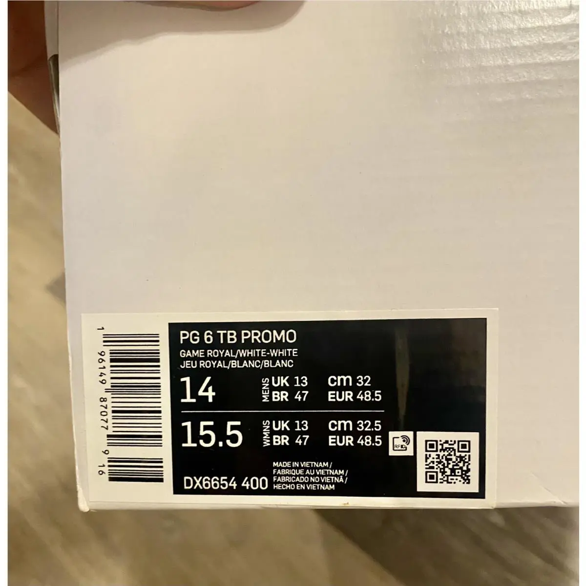 Nike shoes - Nike PG 6 - DX6654-400 - Game Royal/White/White (UPC: 196149870779) 10