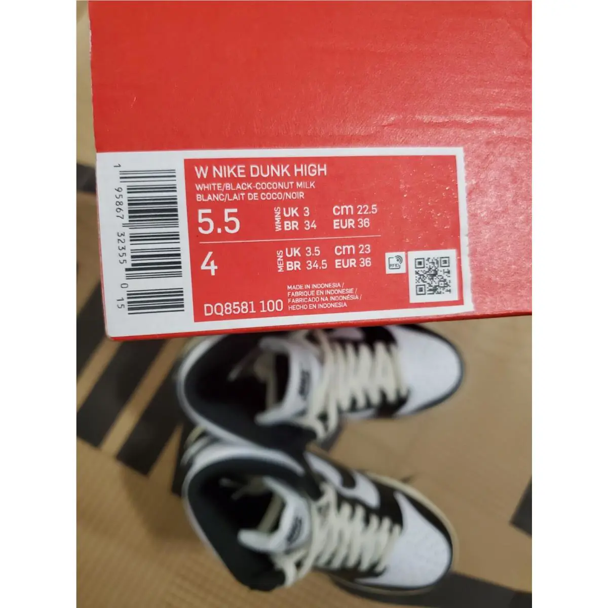 Nike shoes - Nike Dunk High - Dunk High - DQ8581-100 - Multicolor, Manufacturer: White / Black / Coconut Milk 6