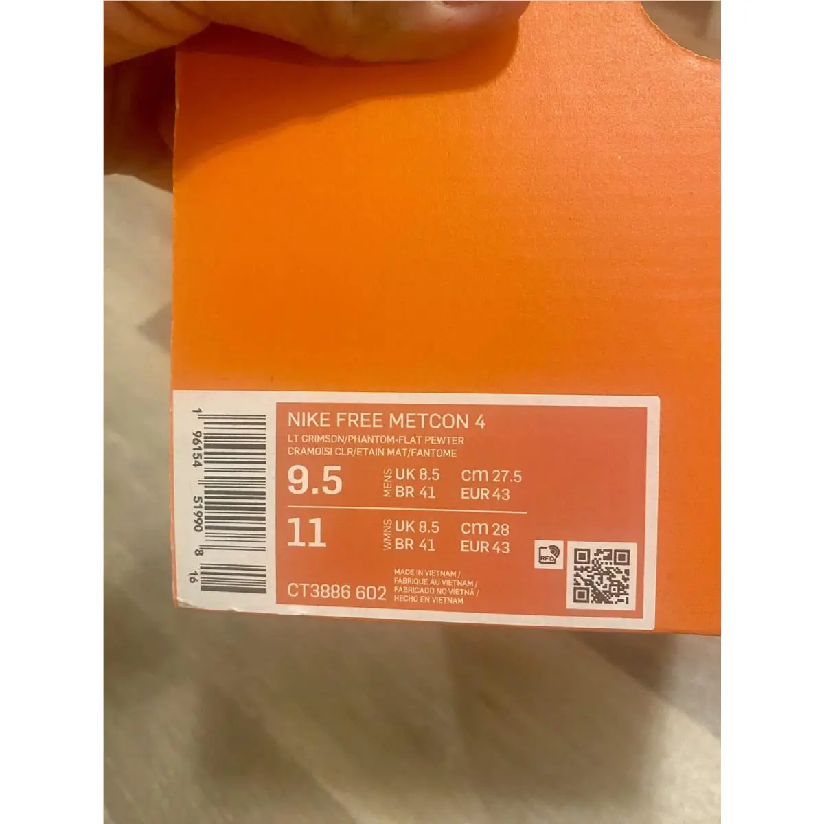 Nike shoes - Nike Free Metcon 4 - Free Metcon - CT3886-602 - Light Crimson/Flat Pewter/Gum Medium Brown/Phantom (UPC: 196154519908) 10