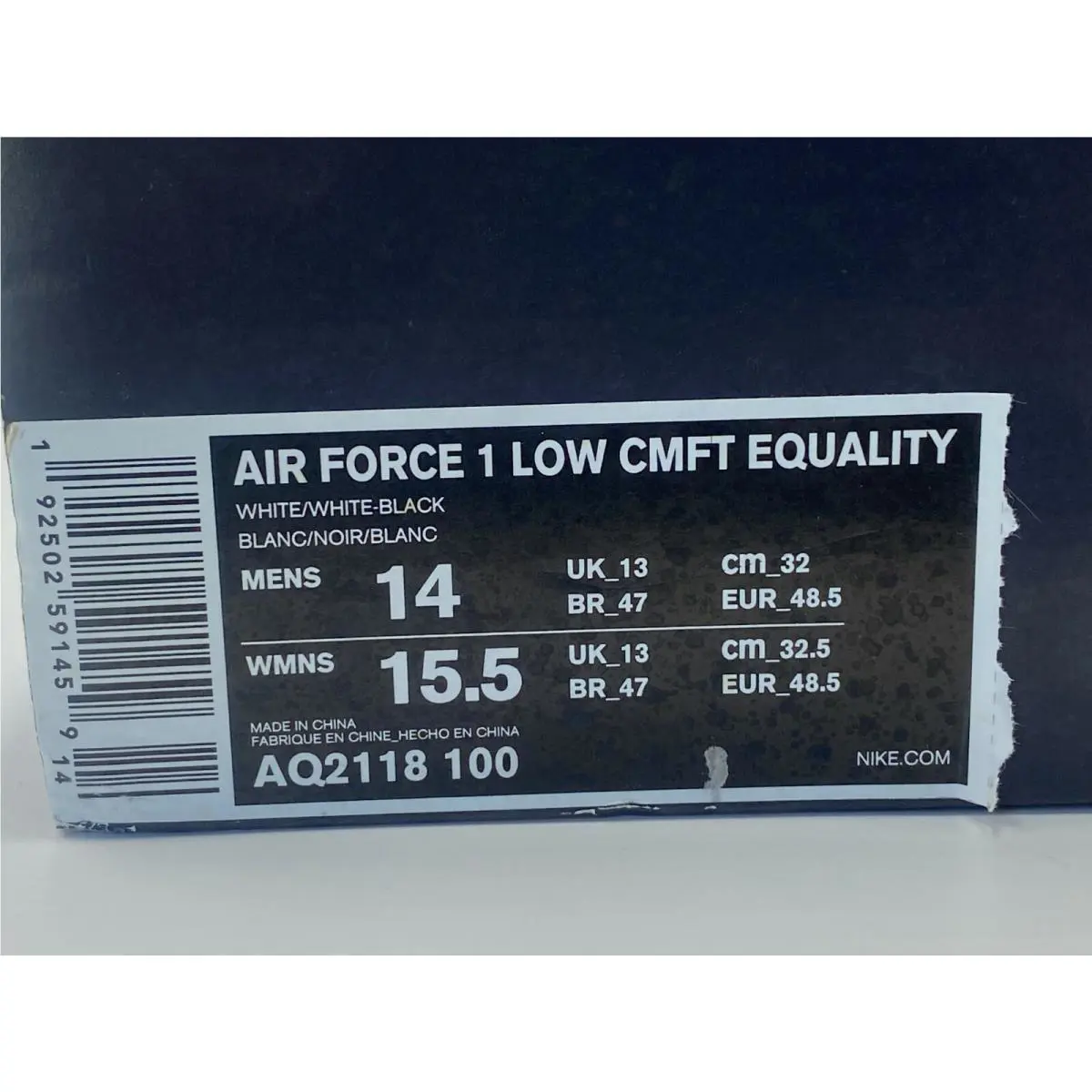 Nike shoes - Nike Air Force 1 - Air Force - AQ2118-100 - White (UPC: 0192502591459) 6