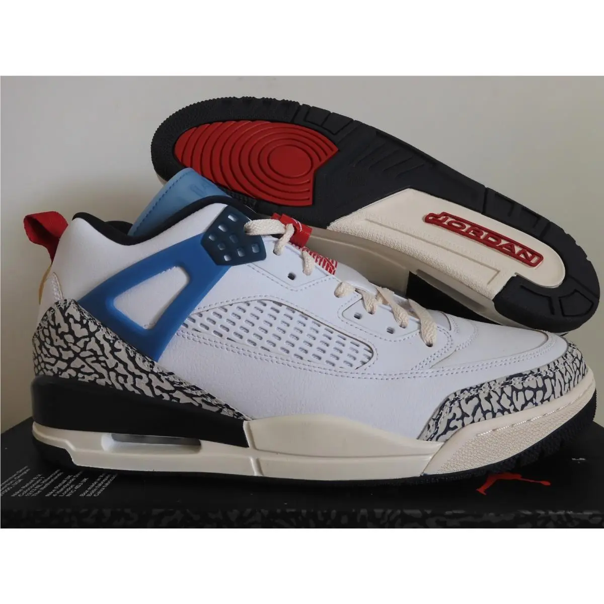 Nike Air Jordan Spizike Low Motion Pack White-gym Red-navy Sz 13 HM3712-164
