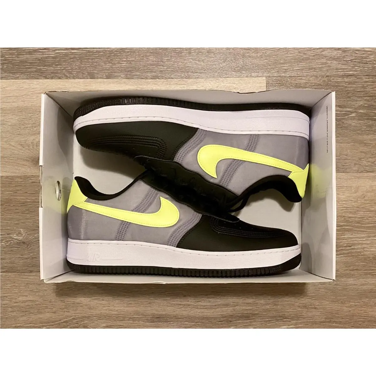 Nike ID Air Force 1 Low Black Light Volt Metallic Grey DN4164-991 Men`s Size 13
