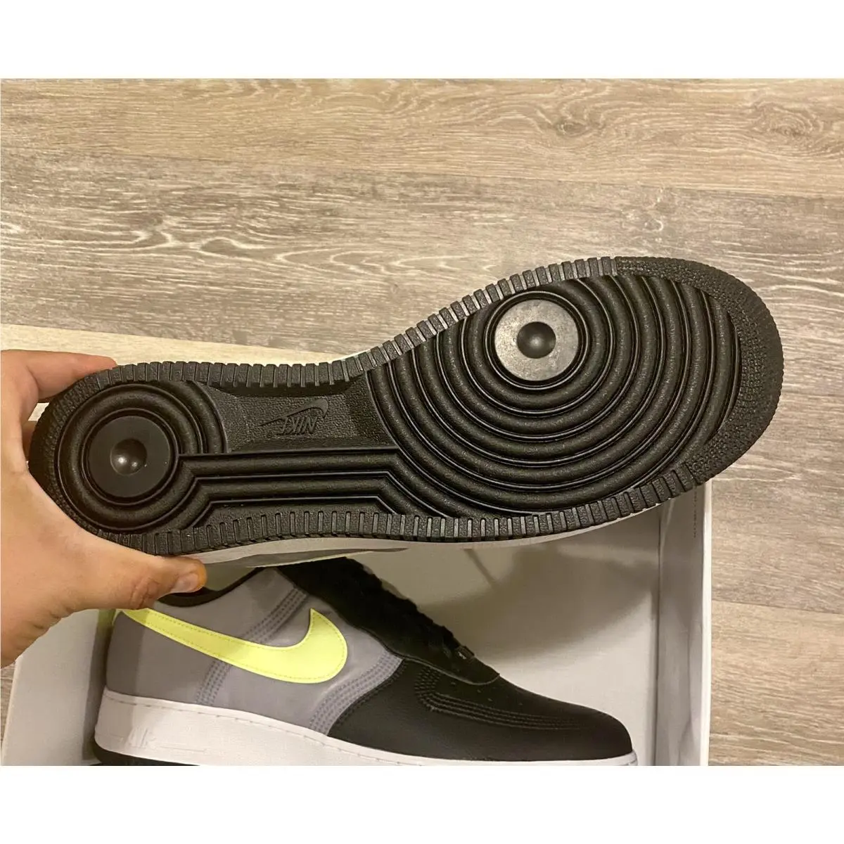 Nike shoes - Nike Air Force 1 ID - DN4164-991 - Black-Light Volt-Metallic Grey (UPC: 195238095864) 9