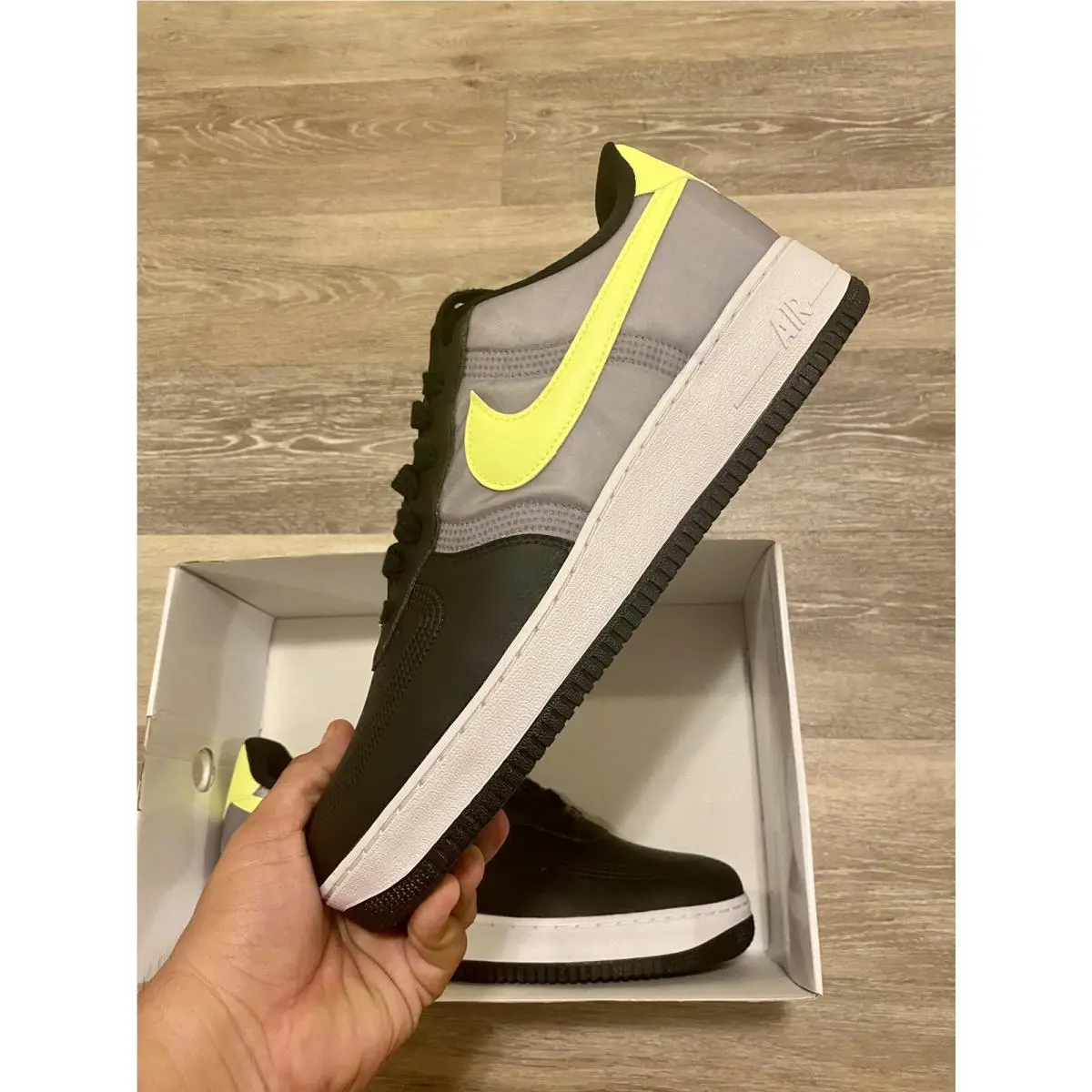 Nike shoes - Nike Air Force 1 ID - DN4164-991 - Black-Light Volt-Metallic Grey (UPC: 195238095864) 3