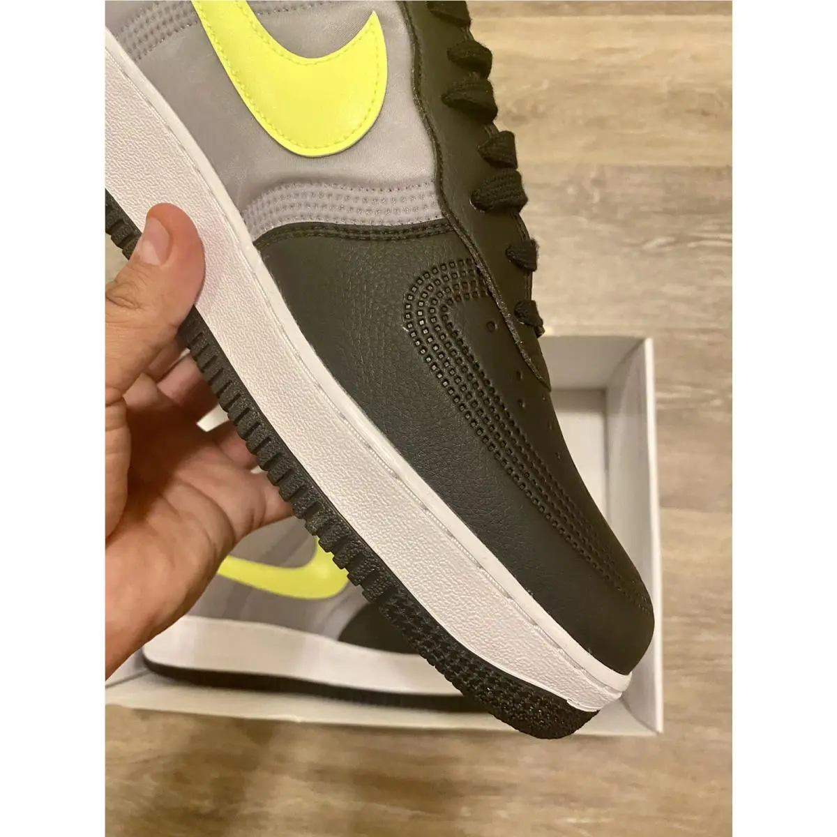 Nike shoes - Nike Air Force 1 ID - DN4164-991 - Black-Light Volt-Metallic Grey (UPC: 195238095864) 7